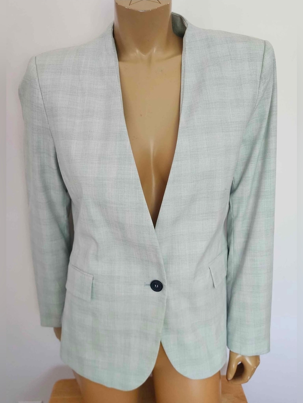ZARA Size 10 Medium Large  Women's Seafoam Green Blazer Jacket Beautiful